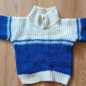 Oeuf Blue and Cream Kids Sweater